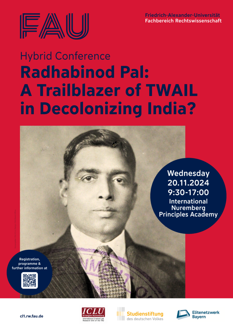 Registration: Conference “Radhabinod Pal: A Trailblazer of TWAIL in Decolonizing India?”